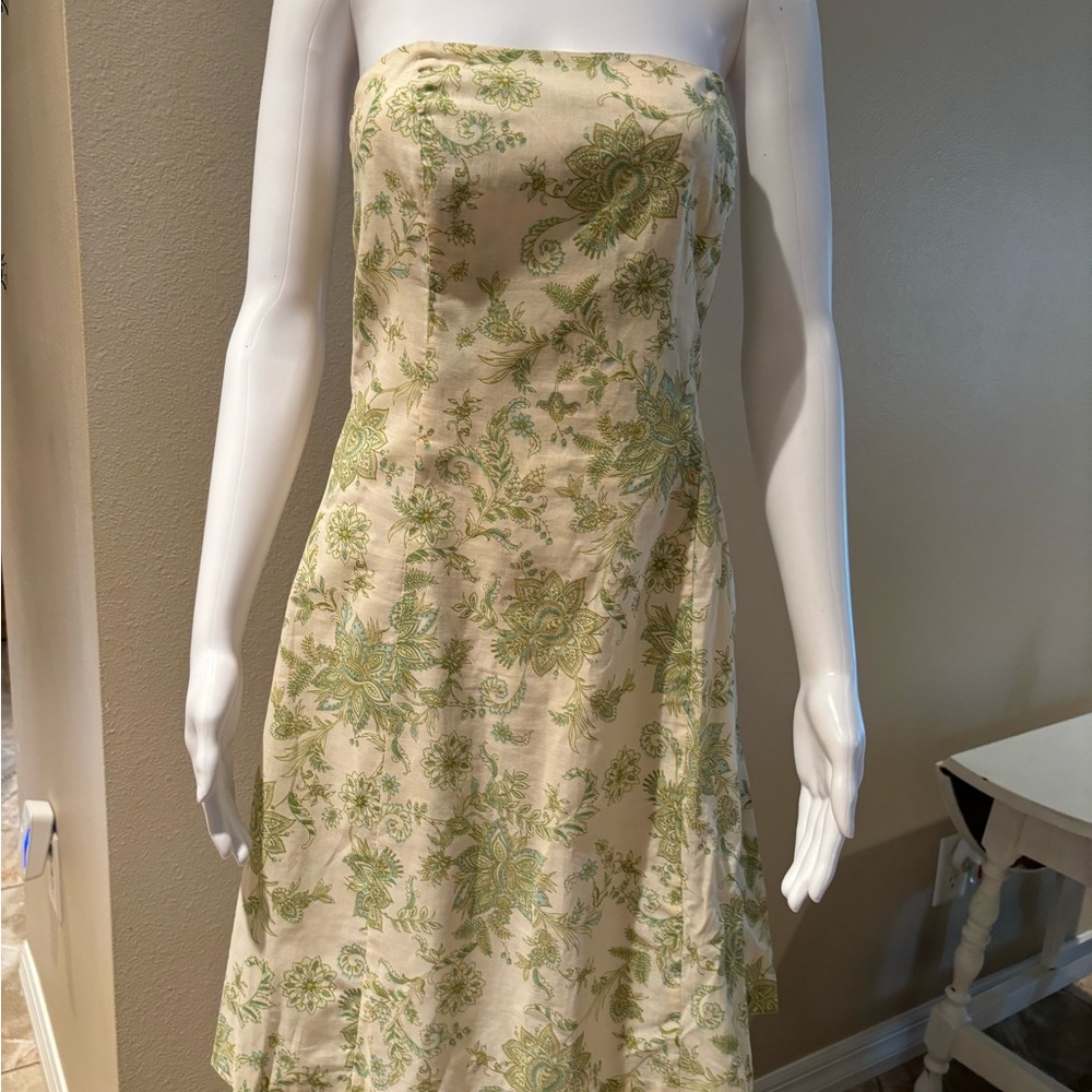 Robin Jordan green and gold strapless dress 4 - Picture 2 of 6